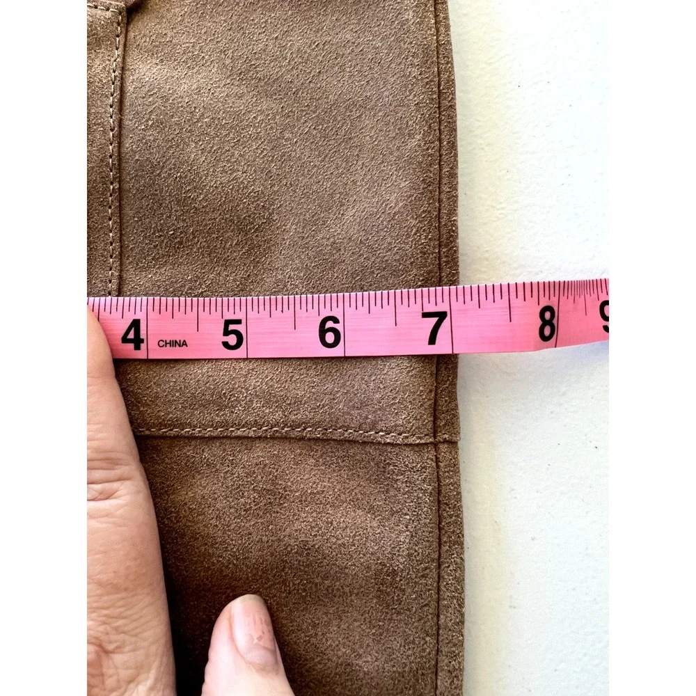 Report Belzer Over The Knee Boots Women's 6.5 Tan Suede Stacked Wood Heel